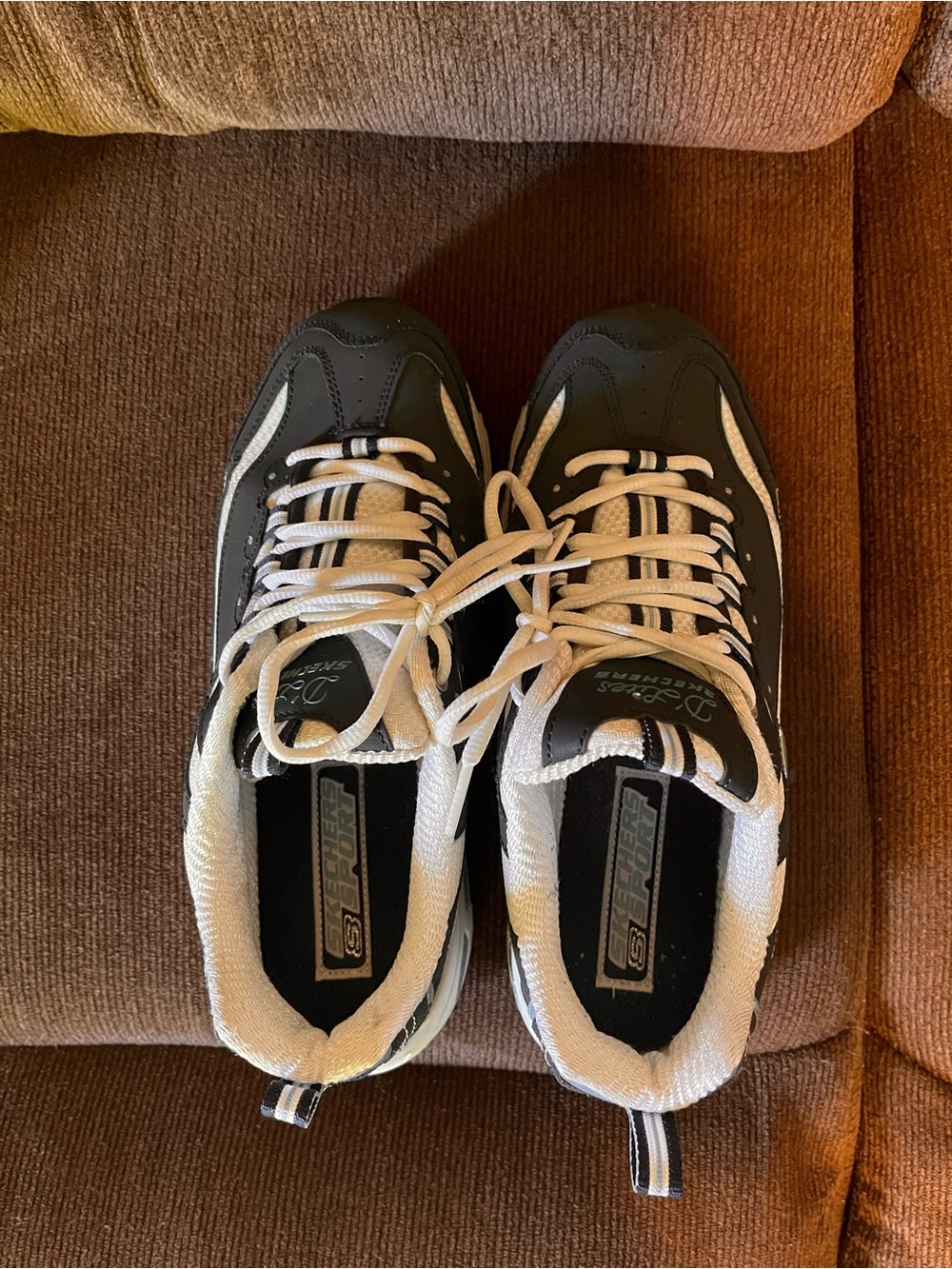 Skechers Black and White Women's Lace-Up Sneakers